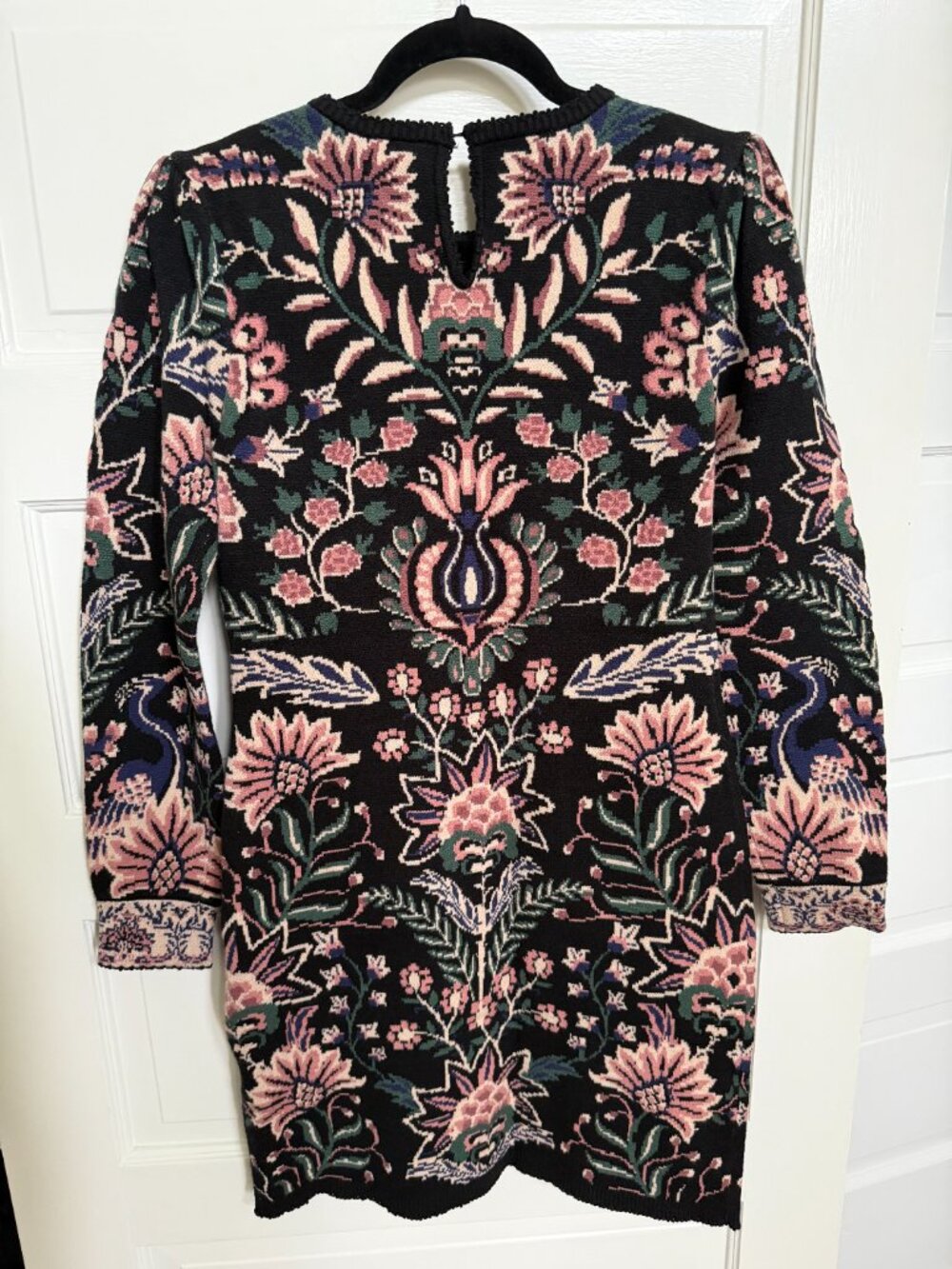 Farm Rio Marvelous Garden Knit Dress Black Floral Size M - Picture 7 of 12